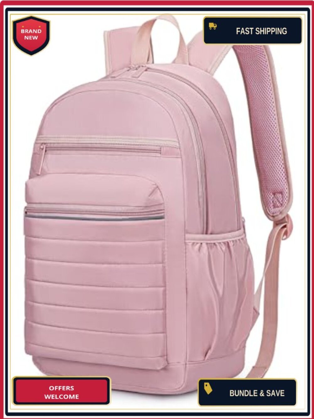 Water Resistant Laptop Backpack for Women, College Work Travel, 15.6 Inch